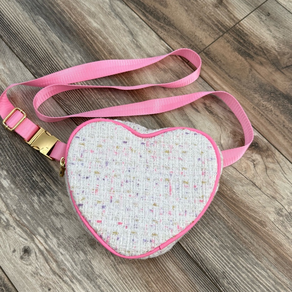 SCL Heart-Shaped Tweed Fannypack
